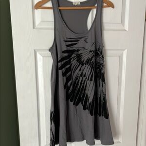 Flowy gray w/black details dress